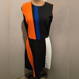 Vince Camuto Bold Panel Mini Dress - Orange, Blue, Black, White